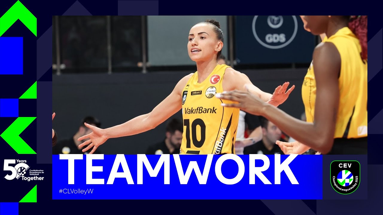 Best Team Plays of the Round I QuarterFinals CEV Champions League Volley 2023 Women background