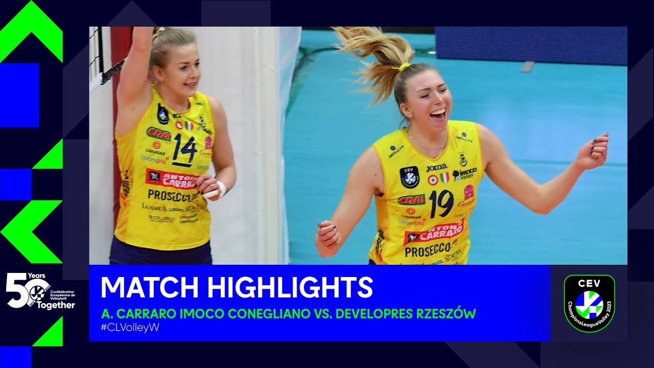 Highlights | A. Carraro Imoco CONEGLIANO vs. Developres RZESZÓW | CEV Champions League Volley 2023 background