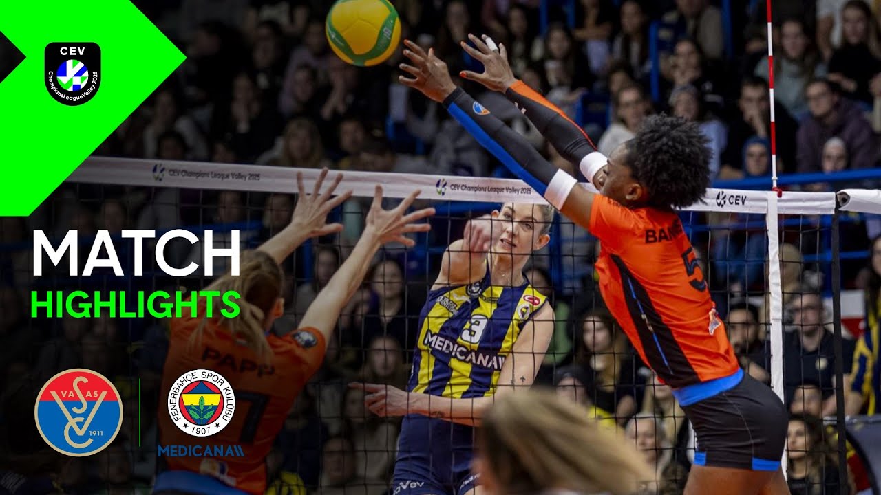 Highlights I Vasas Óbuda BUDAPEST vs Fenerbahçe Medicana ISTANBUL I CEV Champions League Volley 2025 background