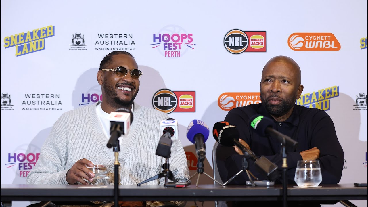 HoopsFest: Carmelo Anthony and Kenny Smith Press Conference in Perth