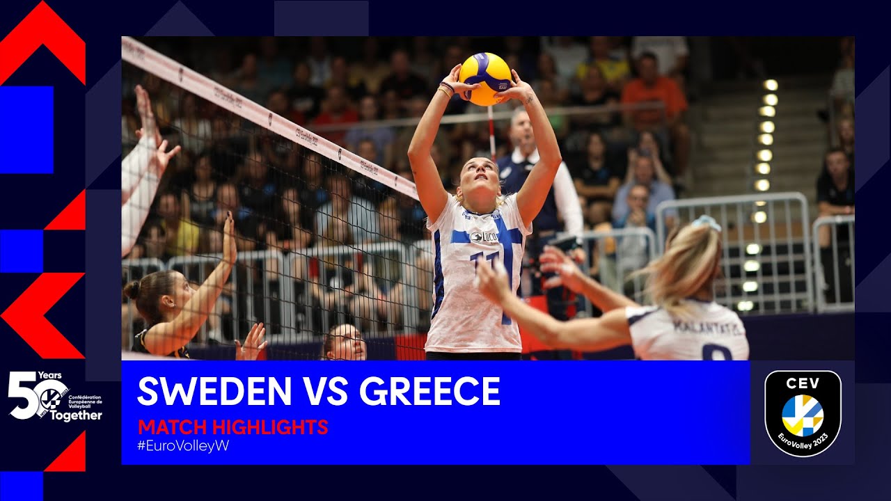 Sweden vs. Greece | Match Highlights | CEV EuroVolley 2023 Women background