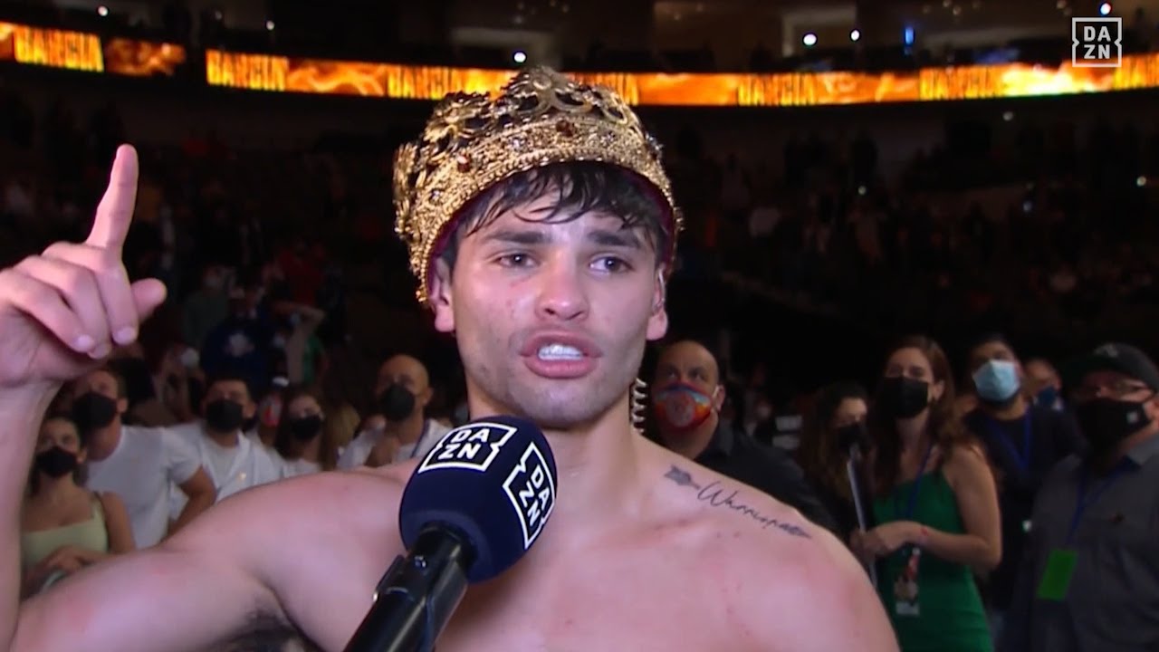 RYAN GARCIA Post fight interview after STOPPING LUKE CAMPBELL | DAZN BOXING background