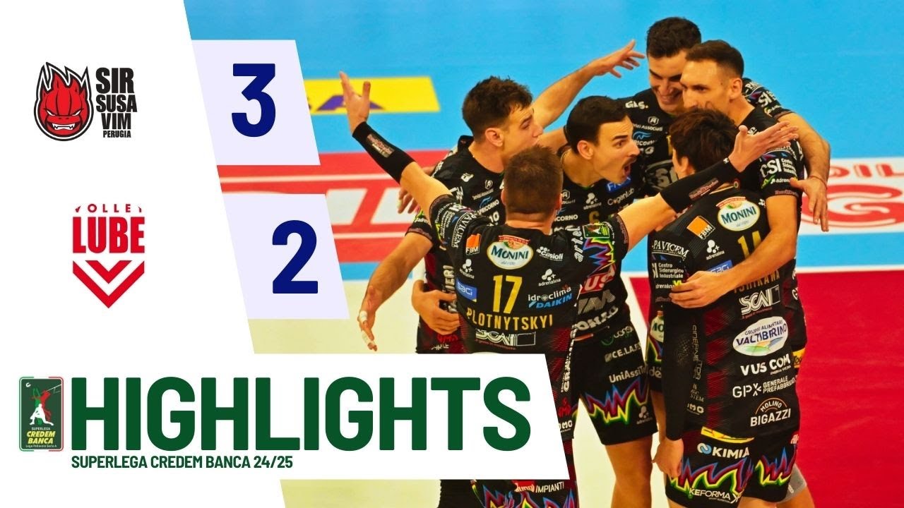 Sir Susa Vim Perugia vs. Cucine Lube Civitanova - Superlega Credem Banca VBTV Match Highlights background