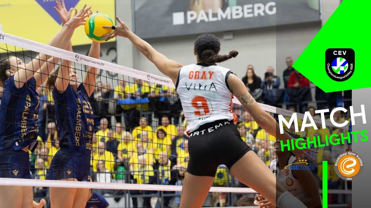 Highlights I SSC Palmberg SCHWERIN vs Eczacibasi Dynavit ISTANBUL I CEV Champions League Volley 2025 background