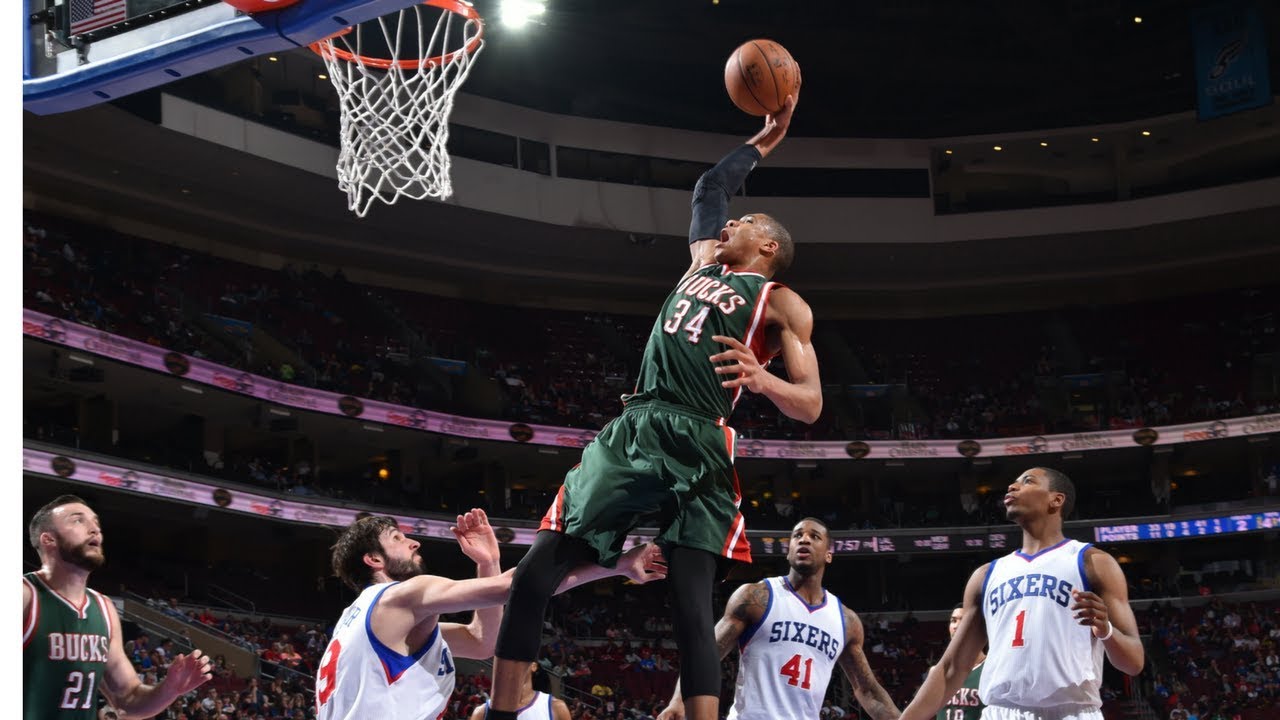 Giannis Antetokounmpo's Top 34 Most FREAKISH Plays! backdrop