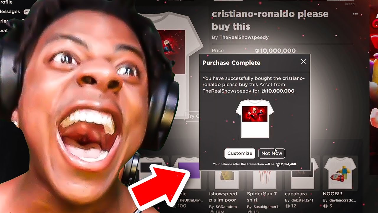 iShowSpeed *SCAMS* 20,000,000 ROBUX.. (200K$)📸😂 background
