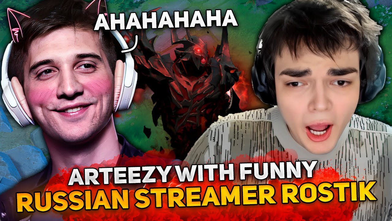 ARTEEZY WITH FUNNY RUSSIAN STREAMER ROSTIK in THIS GAME! | RTZ SHADOW FIEND DOTA 2 background