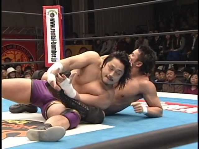 NJPW GREATEST MOMENTS GOTO HIROOKI vs OKADA KAZUCHIKA background