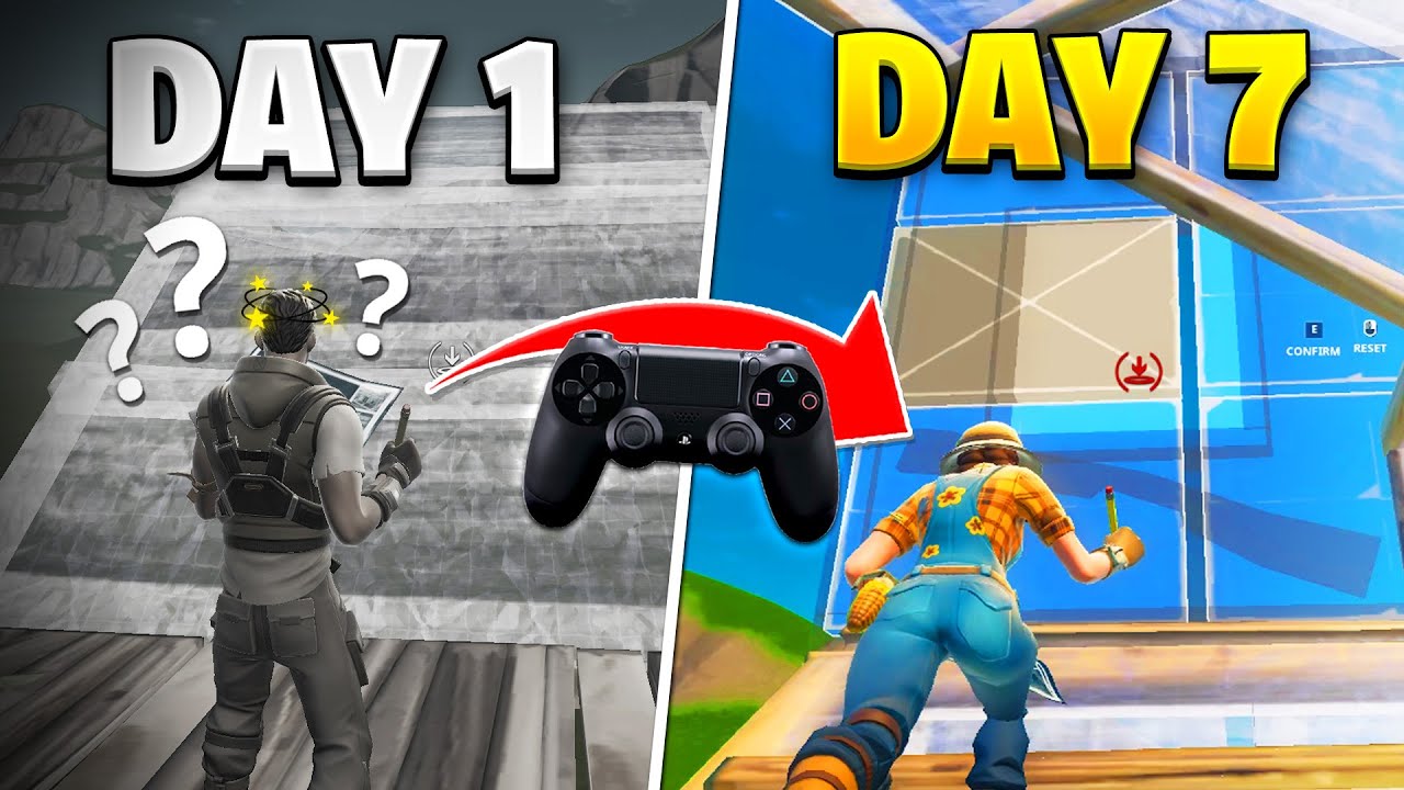 1 Week Fortnite Keyboard to Controller Progression! background