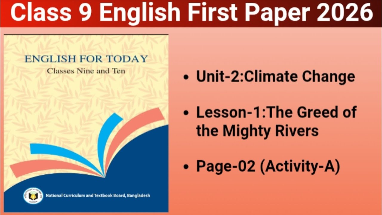 Class 9 English 1st paper 2025 Unit 2 Climate Change
