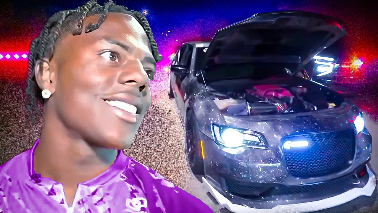ISHOWSPEED DRIVES 1000HP HELLCAT CHRYSLER 300 JAILBREAK backdrop