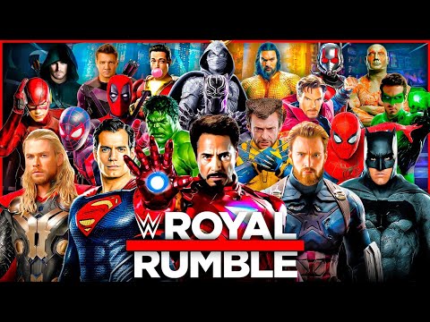 Marvel vs DC Superhero 30-Man Royal Rumble Match! | WWE 2K24 | 4K 60FPS background