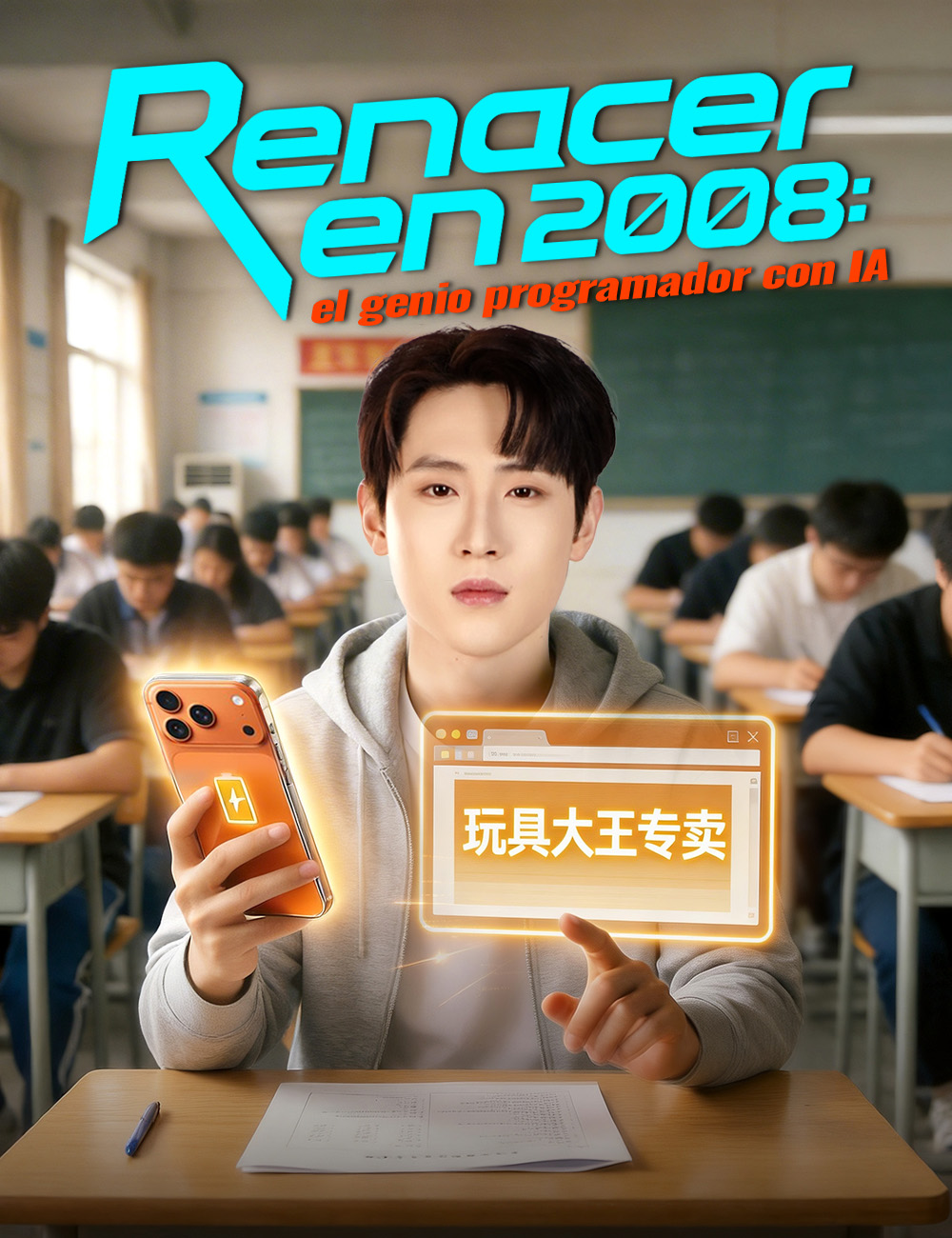Renacer en 2008: el genio programador con IA poster