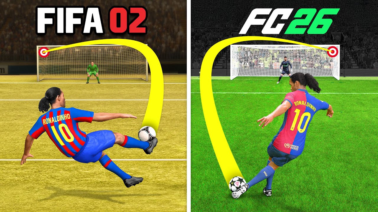 Scoring 1 Amazing Goal with Ronaldinho in Every FIFA background