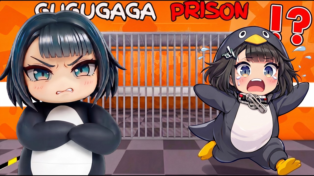 GUGU GAGA PENGUIN Plays - ESCAPE Gugu Gaga Penguin Prison Run in Roblox!