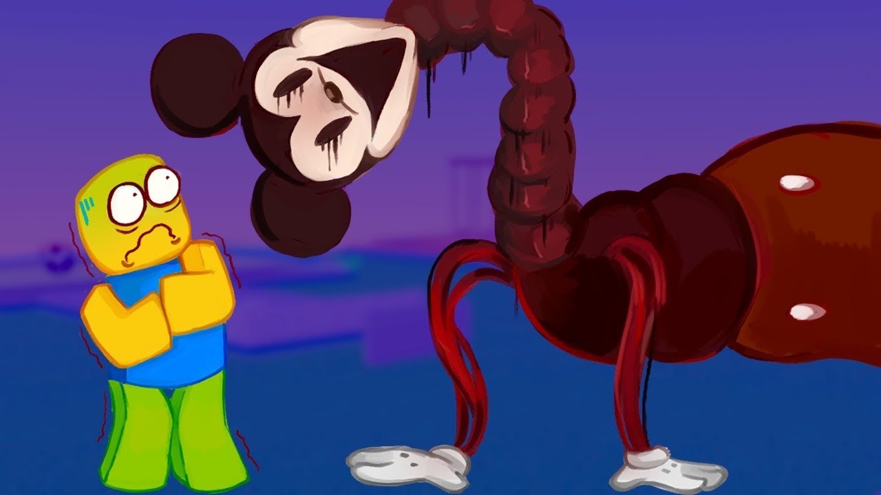JUMPSCARING PLAYERS as MICKEY on ROBLOX background