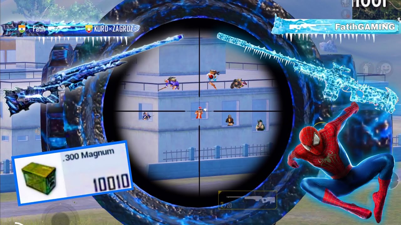 Omg!! MY BEST SNIPER GAMEPLAY IN SPIDERMAN MOD🥵 PUBG Mobile backdrop