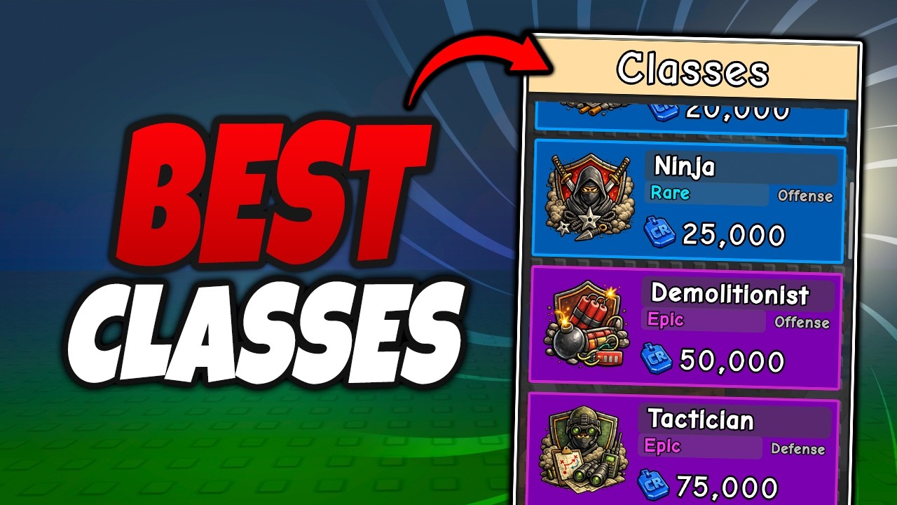 ALL CLASSES in SURVIVE ZOMBIE ARENA Roblox - Best Class Guide and Unlock Costs
