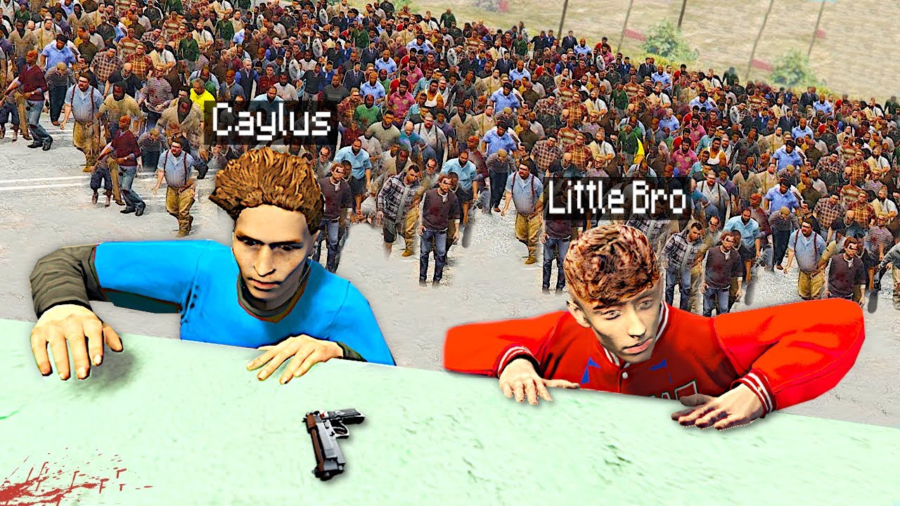 MASSIVE Zombie Hoard CHASES US In GTA 5 Roleplay.. background