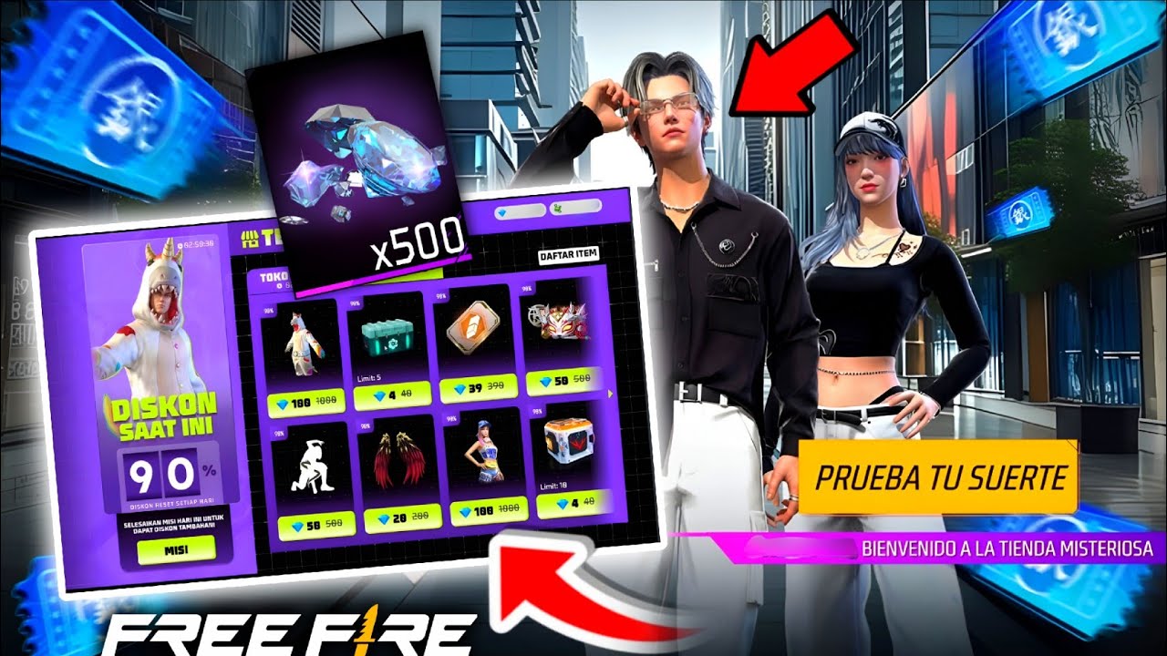 NUEVA TIENDA MISTERIOSA! PROXIMA AGENDA SEMANAL FREE FIRE 😱💎 CANJE BARATO AL 90% DE DESCUENTO!