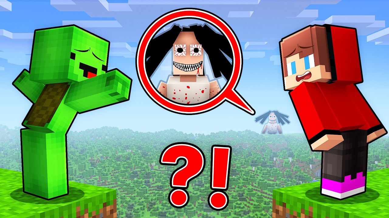 JJ and Mikey Spotted SCARY SERBIAN LADY in the Distance in Minecraft - Maizen