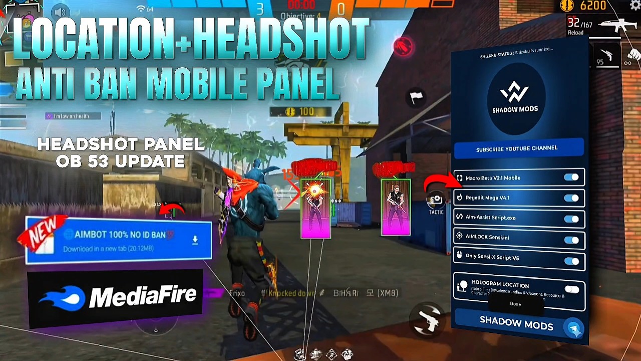 FREE FIRE MAX PANEL INJECTOR HACK ✅ OB53 UPDATE 🎯 RANK WORKING AUTO HEADSHOT PANEL INJECTOR SAFE