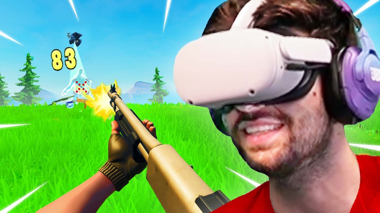 I Played FORTNITE in VR! background