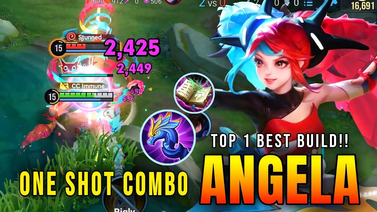 ONE SHOT!! Angela's Insane Burst Damage -Top 1 Best Build in Honor of Kings