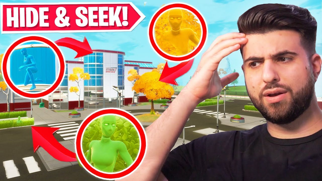IMPOSSIBLE Fortnite Hide and Seek! (Custom Superhero Skins ONLY!) background