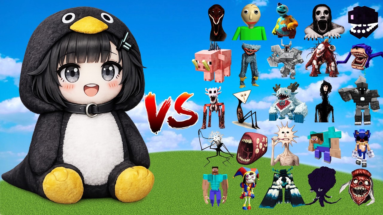 Guga Gaga Penguin vs All New Minecraft Bosses | Minecraft Mob Battle