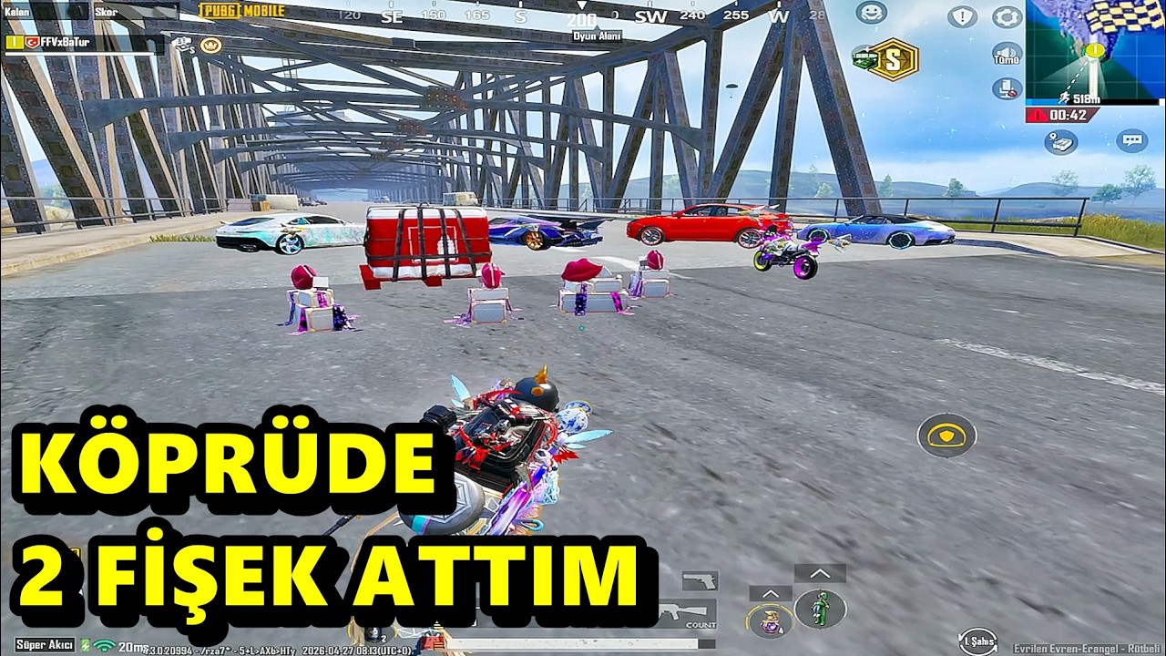 KÖPRÜDE 2 FİŞEK ATTIM ! GÖREN GELDİ BATUR GAME ONE MAN SQUAD PUBG MOBİLE
