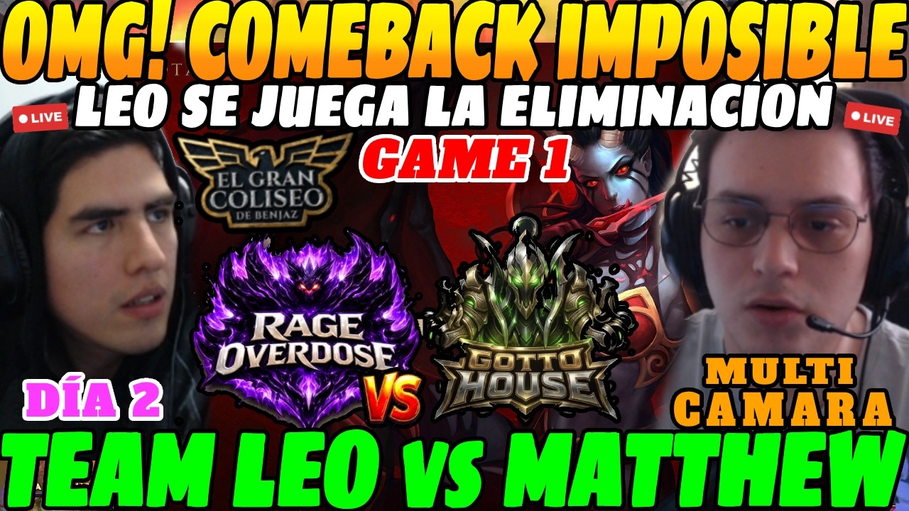 😲LEO se juega la ELIMINACIÓN en el DOTA más ÉPICO del TORNEO! Comeback IMPOSIBLE, GAME 1 Día 2😲