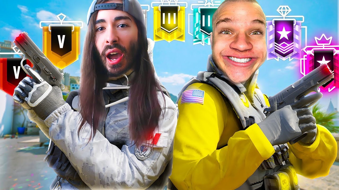 Jynxzi & Moist Cr1tikal 2v2 Vs EVERY Rank (Rainbow Six Siege) background