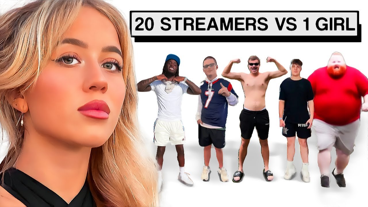 20 STREAMERS VS 1 WOMAN backdrop