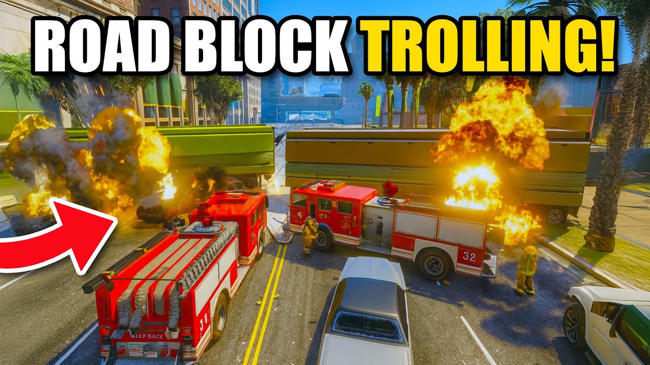 I BUILT THE BIGGEST ROADBLOCK & TROLLED THE ENTIRE LOBBY! | GTA 5 THUG LIFE #607 background