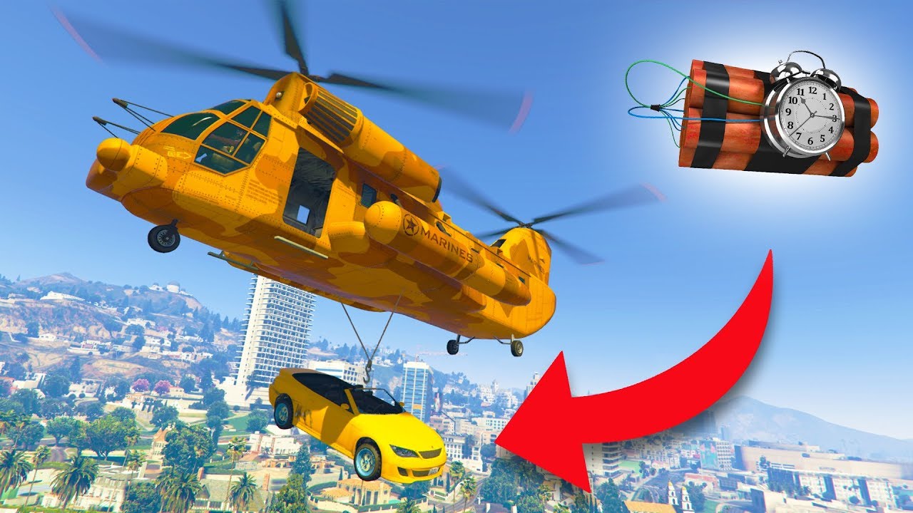 GIVING PEOPLE CARS BUT THEY'RE ACTUALLY BOMBS! *CARGOBOB TROLLING!* | GTA 5 THUG LIFE #223 backdrop