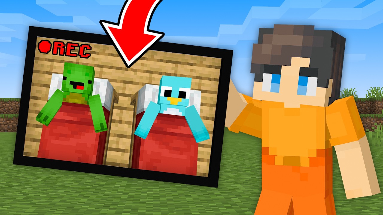 Using CAMERAS to Prank My Friends Sleepover in Minecraft