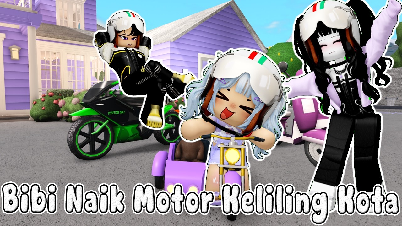 BIBI KELILING KOTA NAIK MOTOR BERSAMA MAMI DAN PAPI || BLOXBURG 🏡ROBLOX INDOESIA