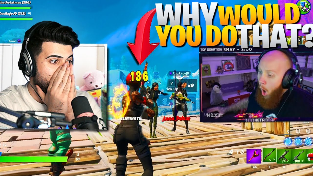 How I RUINED Tim's FIRST FASHION SHOW! Ft. CourageJD (Fortnite Battle Royale) background