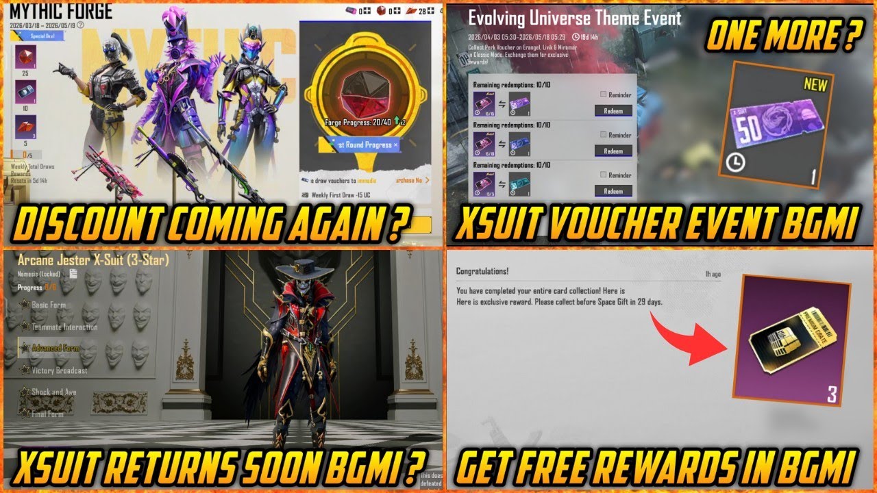 π΄ Get More Rewards in Card Collection BGMI | Mythic Forge Discount Again ? | Next Returning Xsuit ?