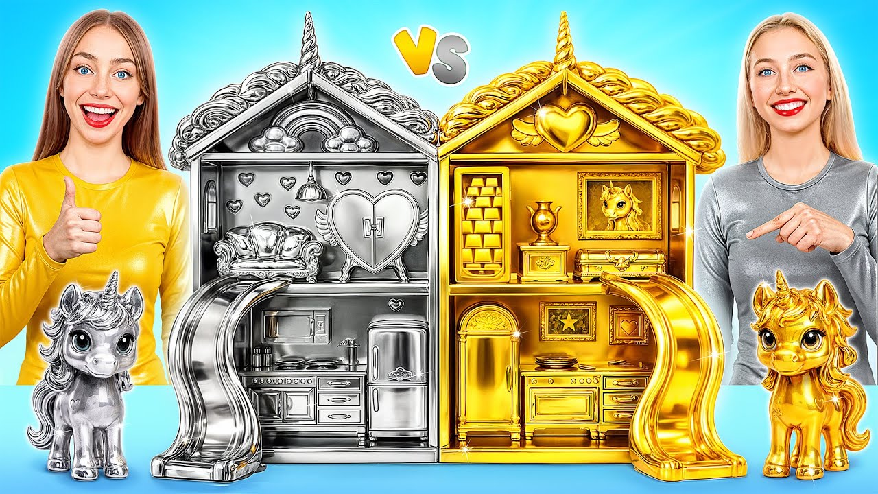 We Build Amazing Doll House Gold vs Silver Challenge | Easy Decoration Tricks by Multi DO Girls