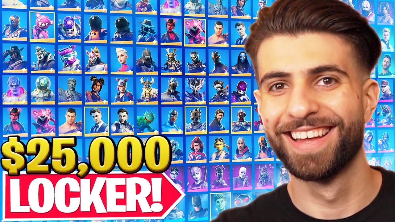 My $25,000 Fortnite Locker Tour! (Worlds Most Expensive Account!) background