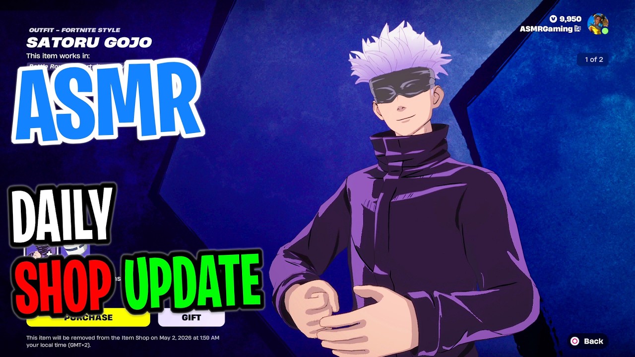 ASMR Fortnite Shop Jujutsu Kaisen Skins are Back! Daily Update Today 🎮🎧 Whispering 😴💤
