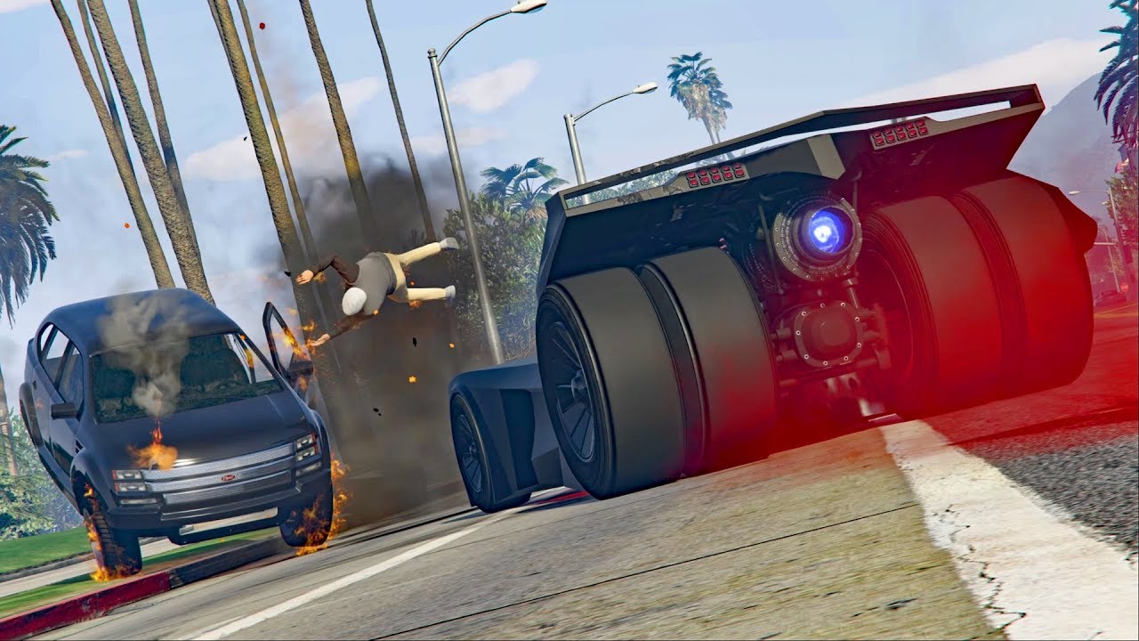 WE GOT KICKED BY THE LOBBY! *BATMOBILE TROLLING!* | GTA 5 Funny Moments background