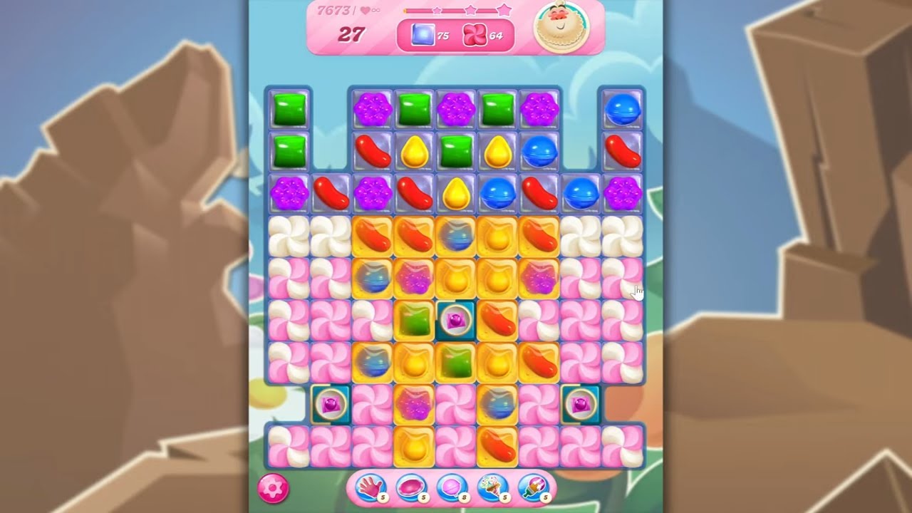 Candy Crush Saga LEVEL 7673 NO BOOSTERS (new version)🐟☑️