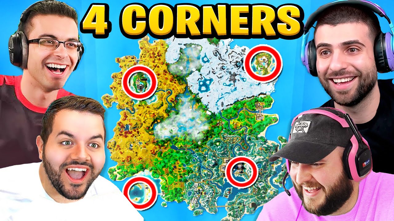 The 4 CORNER CHALLENGE in Fortnite Season 4! background