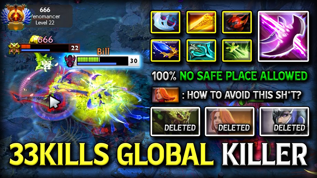 EPIC 33KILLS GLOBAL KILLER CARRY SPECTRE | MAX SLOTTED BUILD 100% NO SAFE PLACE ALLOWED!!! DOTA 2