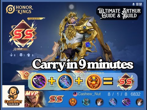 Hybrid Arthur HOK guide | Carry in 9 Minutes ⚔️Fast & Fearless Gameplay | Honor of kings🔥MVP rating background
