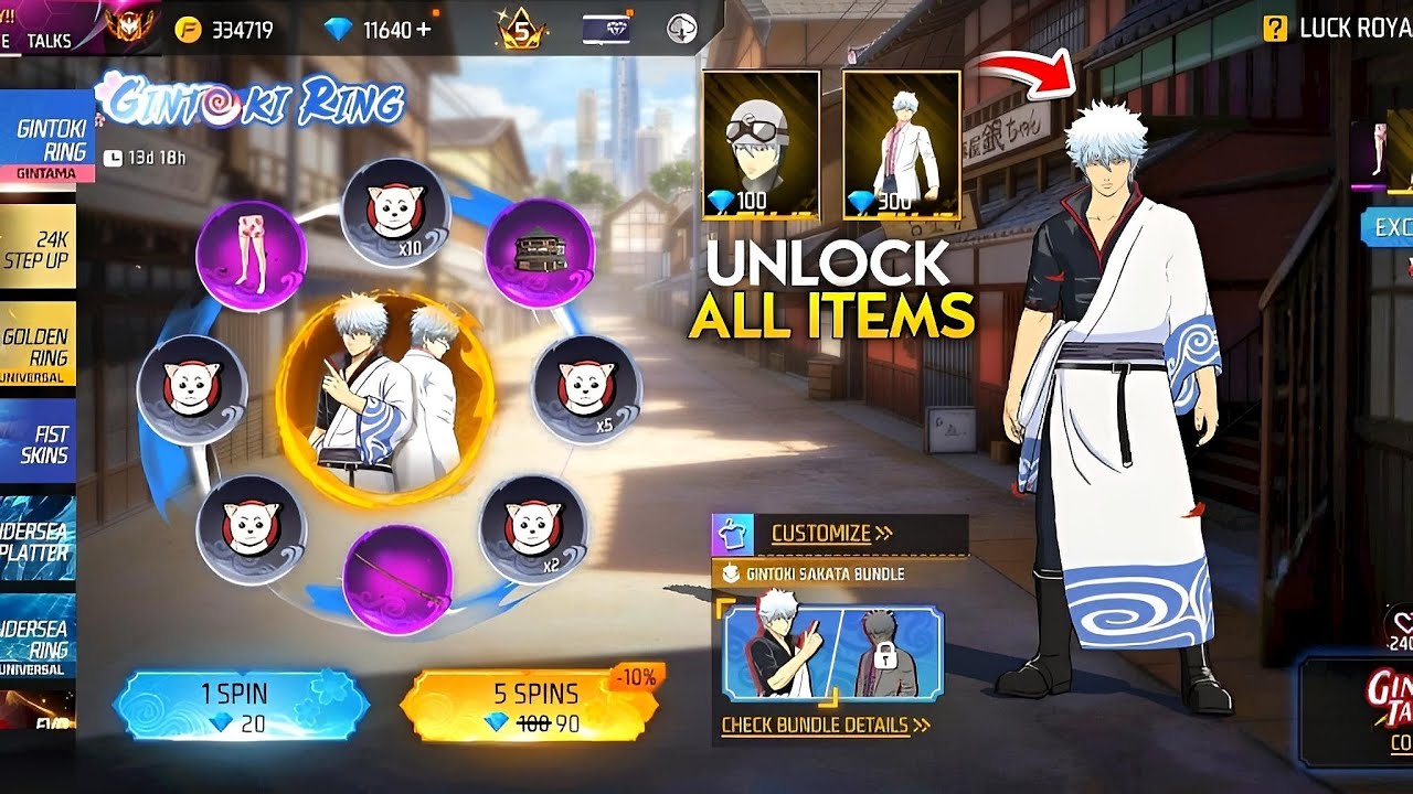 Gintoki Ring Event SpinšFree Fire l Free Fire New Event l Ff New Event l Gintoki Ring Event