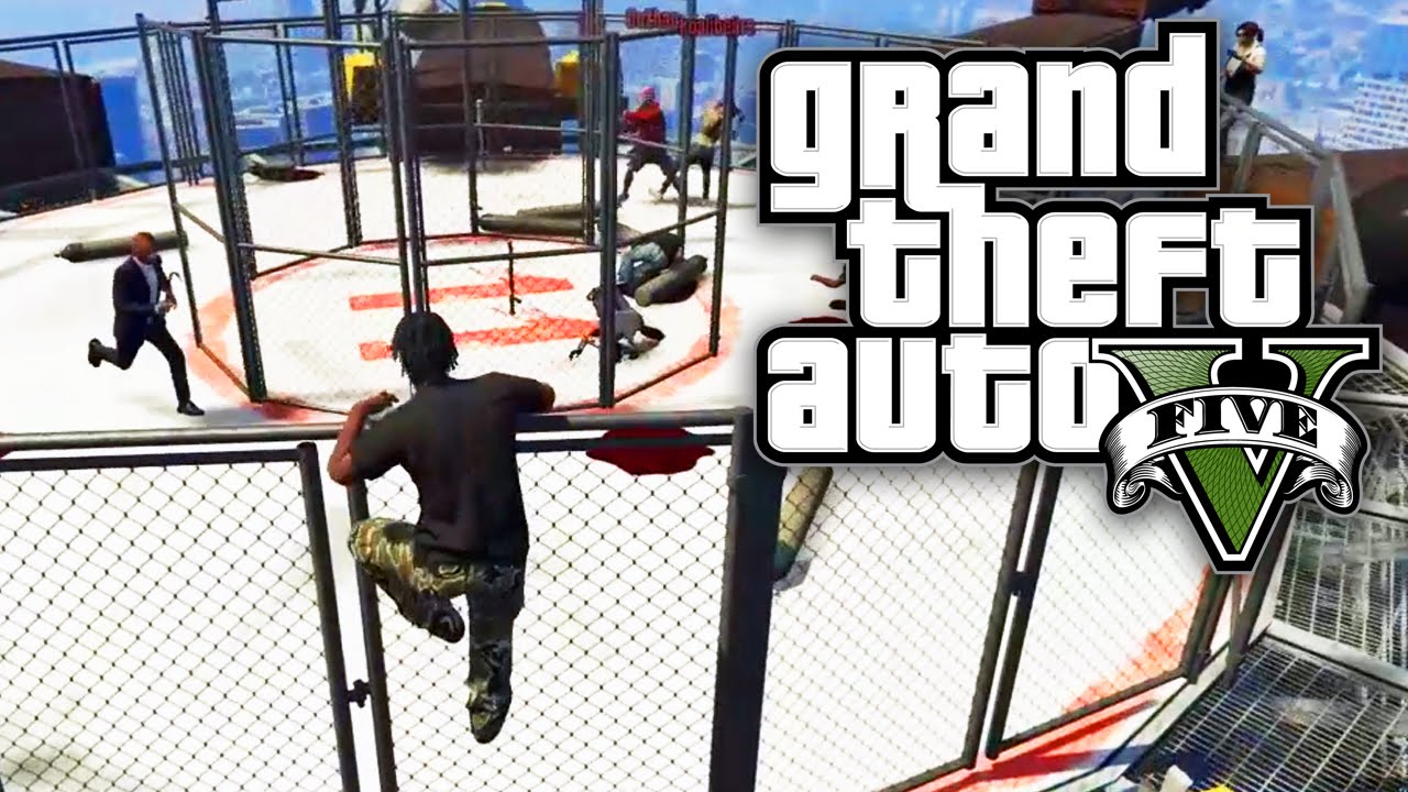 GTA 5 Online - SKYSCRAPER CAGE MATCH! (GTA V Online) background
